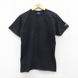 M★古着 チャンピオン champion 半袖 ビンテージ Tシャツ メンズ 90年代 90s 無地 コットン クルーネック USA製 黒 ブラック 【spe】 25aug27 中古