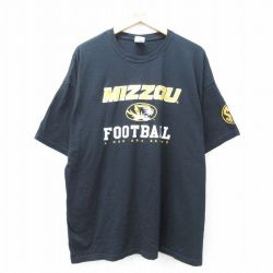 00s 半袖Tシャツ MIZZOUフットボール ブラック XL | 古着