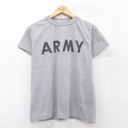 M★古着 半袖 ビンテージ Tシャツ メンズ 90年代 90s ミリタリー USアーミー クルーネック USA製 グレー 霜降り 25aug28 中古