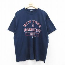 00s 半袖Tシャツ ニューヨークレンジャーズプリント ネイビー XL | 古着