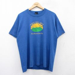 XL★古着 スクリーンスターズ 半袖 ビンテージ Tシャツ メンズ 80年代 80s MEDWAY クルーネック USA製 青 ブルー 25aug28 中古