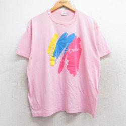 L★古着 半袖 ビンテージ Tシャツ メンズ 80年代 80s Dallas クルーネック USA製 ピンク 25aug28 中古