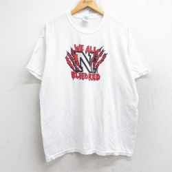 L★古着 半袖 ビンテージ Tシャツ メンズ 00年代 00s WE ALL BLEEDRED クルーネック 白 ホワイト 25aug29 中古