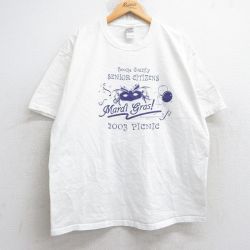 XL★古着 フルーツオブザルーム 半袖 ビンテージ Tシャツ メンズ 00年代 00s マルディグラ 仮面 コットン クルーネック 白 ホワイト 25aug29 中古