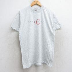 L★古着 フルーツオブザルーム 半袖 ビンテージ Tシャツ メンズ 00年代 00s オーシャンシティ クルーネック 薄グレー 霜降り 25aug29 中古