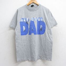 L★古着 半袖 ビンテージ Tシャツ メンズ 90年代 90s DAD クルーネック グレー 霜降り 25aug29 中古