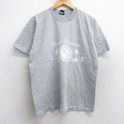 L★古着 フルーツオブザルーム 半袖 ビンテージ Tシャツ メンズ 90年代 90s Shiner Athletics クルーネック USA製 グレー 霜降り 25aug29 中古
