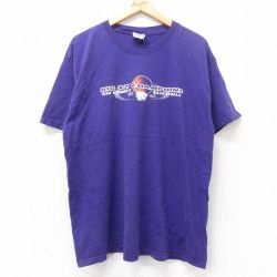 XL★古着 半袖 ビンテージ Tシャツ メンズ 00年代 00s バスケットボール コットン クルーネック 紫 パープル 25sep01 中古