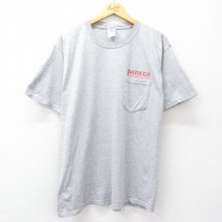 L★古着 半袖 ビンテージ Tシャツ メンズ 00年代 00s PARKER 胸ポケット付き クルーネック グレー 霜降り 25sep01 中古