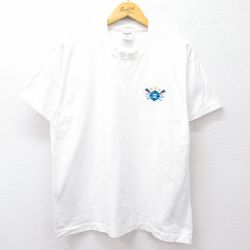 【20%OFF】L★古着 半袖 ビンテージ Tシャツ メンズ 80年代 80s 浮き輪 サウスカロライナ コットン クルーネック USA製 白 ホワイト 25sep01 中古