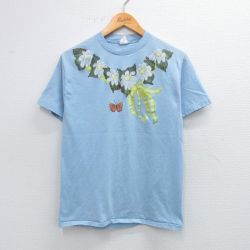 80s 半袖Tシャツ ハンドペイント ネイビー M | 古着
