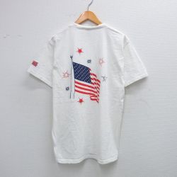 L★古着 フルーツオブザルーム 半袖 ビンテージ Tシャツ メンズ 00年代 00s 星条旗 CAPPYS コットン クルーネック 白 ホワイト 25sep01 中古