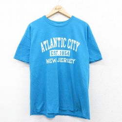 XL★古着 半袖 ビンテージ Tシャツ メンズ 00年代 00s アトランティックシティ ニュージャージー コットン クルーネック 水色 25sep01 中古