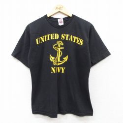 00s 半袖Tシャツ イカリ ネイビー M | 古着