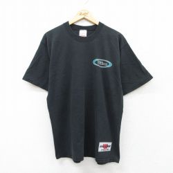 L★古着 ウィルソン 半袖 ビンテージ Tシャツ メンズ 90年代 90s ワンポイントロゴ コットン クルーネック USA製 黒 ブラック 25sep02 中古