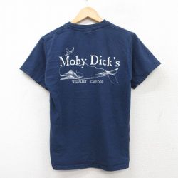 S★古着 ヘインズ Hanes 半袖 ビンテージ Tシャツ メンズ 00年代 00s クジラ Moby Dicks コットン クルーネック 紺 ネイビー 【spe】 25sep02 中古