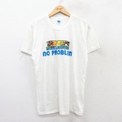 L★古着 半袖 ビンテージ Tシャツ メンズ 80年代 80s ジャマイカ クルーネック 白 ホワイト 25sep03 中古