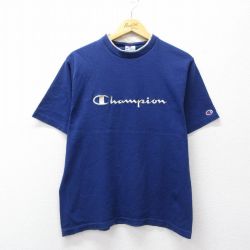 チャンピオン 90s 半袖Tシャツ ビッグロゴ ネイビー M | 古着