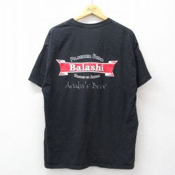 XL★古着 ヘインズ 半袖 ビンテージ Tシャツ メンズ 00年代 00s Balashi ビール 黒 26apr06