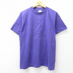 L★古着 オニータ ONEITA 半袖 ビンテージ Tシャツ メンズ 90年代 90s PALACE STATION コットン クルーネック USA製 紫 26apr06