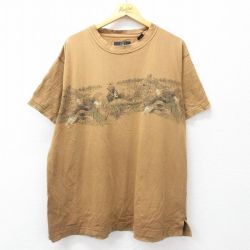 XL★古着 レッドヘッド 半袖 ビンテージ Tシャツ メンズ 00年代 00s 鳥 大きいサイズ コットン クルーネック 茶系 26apr06