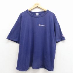チャンピオン 90s 半袖Tシャツ ワンポイント ネイビー XL | 古着