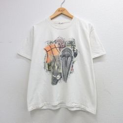 XL★古着 半袖 ビンテージ Tシャツ メンズ 90年代 90s Courage ピューマ バスケットボール クルーネック 白 26apr08