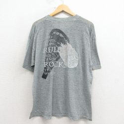 XL★古着 フルーツオブザルーム 半袖 ビンテージ Tシャツ メンズ 90年代 90s ラクロス 大きいサイズ クルーネック グレー 霜降り 26apr11
