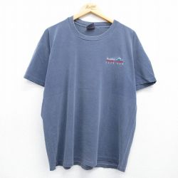 XL★古着 半袖 ビンテージ Tシャツ メンズ 90年代 90s BEACHCOMBER コットン クルーネック USA製 ネイビー【spe】 26may16