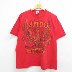 00s 半袖Tシャツ marines レッド XL | 古着