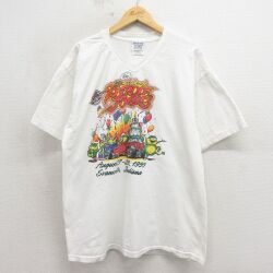 90s 半袖Tシャツ カエルホットロッド ホワイト XL | 古着