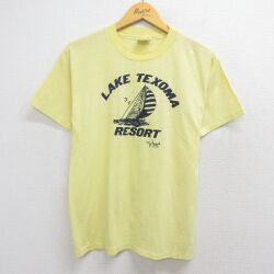 ヘインズ 70s 半袖Tシャツ TEXOMA ヨット イエロー M | 古着