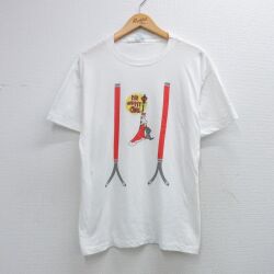 80s 半袖Tシャツ ME AND MY GIRLサスペンダー ホワイト L | 古着