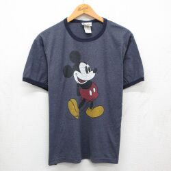 ディズニー 00s 半袖Tシャツ ミッキー ネイビー L | 古着