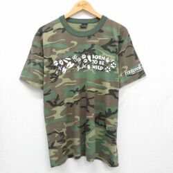 00s 半袖Tシャツ BORN TO BE WILD カーキ迷彩 XL | 古着