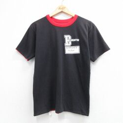 M★古着 半袖 ビンテージ Tシャツ メンズ 80年代 80s BARRINGTON ダブルフェイス リバーシブル クルーネック USA製 ブラック【spe】 26jun03