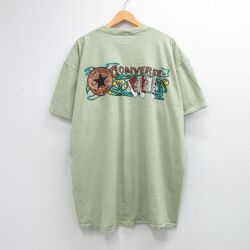XL★古着 半袖 ビンテージ Tシャツ メンズ 90年代 90s コンバース カーキ【spe】 26jun03