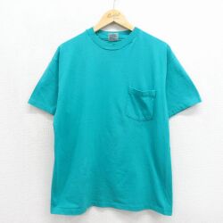 ヘインズ 90s 半袖Tシャツ 胸ポケット付き グリーン メンズXL相当 | 古着