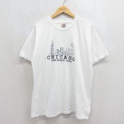 フルーツオブザルーム 00s 半袖Tシャツ シカゴ刺繍 ホワイト メンズXL相当 | 古着