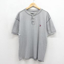 トミーヒルフィガー 90s 半袖Tシャツ ワンポイントロゴ グレー メンズXL相当 | 古着
