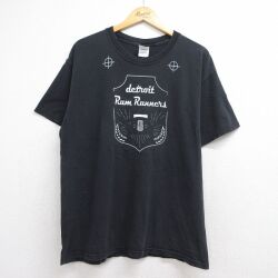 00s 半袖Tシャツ detroit Rum Runners リバーシブル ブラック メンズL相当 | 古着