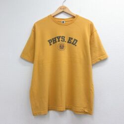 00s 半袖Tシャツ PHYSカレッジ イエロー メンズXL相当 | 古着