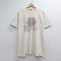 フルーツオブザルーム 90s 半袖Tシャツ 貝ラメ ベージュ メンズXL相当 | 古着