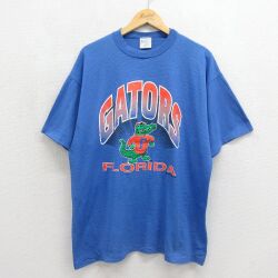 90s 半袖Tシャツ フロリダゲイターズ ブルーボーダー メンズXL相当 | 古着
