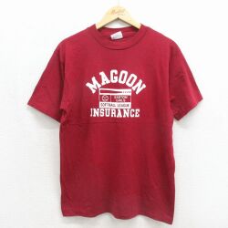 ヘインズ 80s 半袖Tシャツ ソフトボール バーガンディ メンズM相当 | 古着