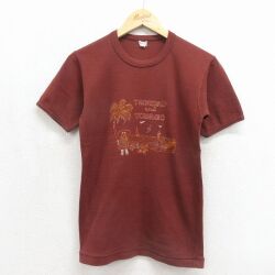 80s 半袖Tシャツ TOBAGO バーガンディ メンズS相当 | 古着