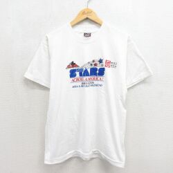 フルーツオブザルーム 90s 半袖Tシャツ STARS ホワイト メンズL相当 | 古着