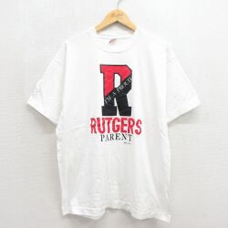 XL★古着 フルーツオブザルーム 半袖 ビンテージ Tシャツ メンズ 80年代 80s R コットン クルーネック USA製 ホワイト【spe】 26jun24