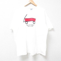 XL★古着 半袖 ビンテージ Tシャツ メンズ 00年代 00s ワゴン コットン クルーネック 白 ホワイト 24jul25 中古