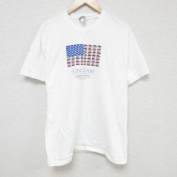 L★古着 ヘインズ Hanes 半袖 ビンテージ Tシャツ メンズ 00年代 00s ハイアム ロードレース コットン クルーネック 白 ホワイト 24jul27 中古